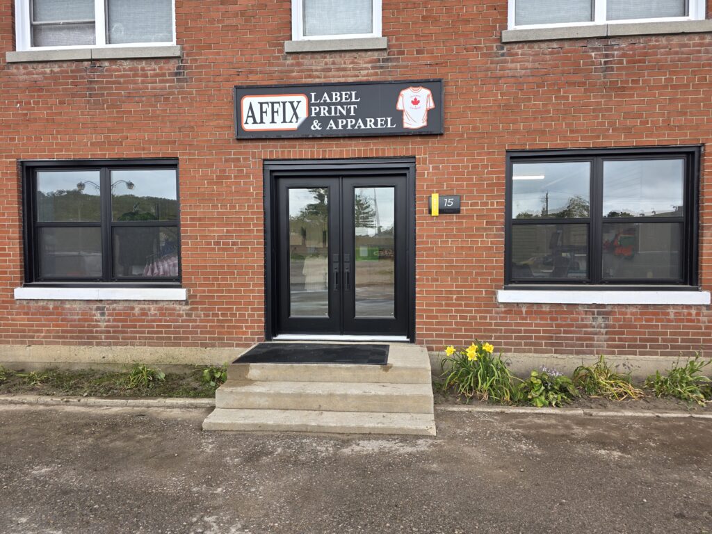 Affix Label, Print & Apparel new store front